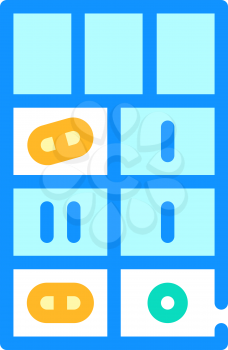 pills box color icon vector. pills box sign. isolated symbol illustration
