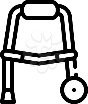 walker for old human line icon vector. walker for old human sign. isolated contour symbol black illustration
