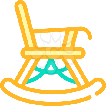 rocking chair color icon vector. rocking chair sign. isolated symbol illustration