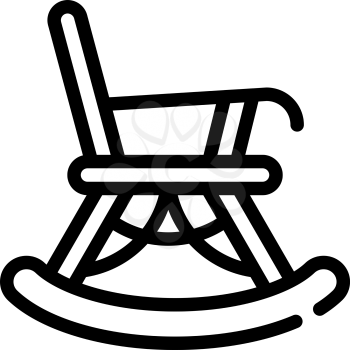 rocking chair line icon vector. rocking chair sign. isolated contour symbol black illustration