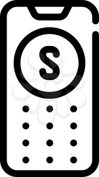 phone with sos button line icon vector. phone with sos button sign. isolated contour symbol black illustration