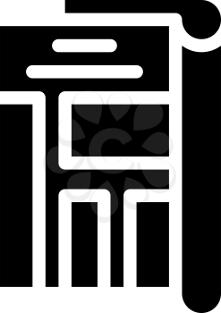 journalist newspaper column glyph icon vector. journalist newspaper column sign. isolated contour symbol black illustration