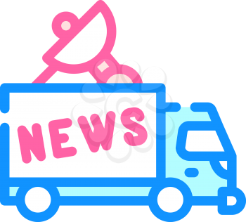 news car truck color icon vector. news car truck sign. isolated symbol illustration