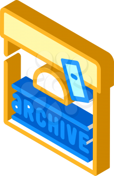 archive journalist box isometric icon vector. archive journalist box sign. isolated symbol illustration