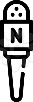 microphone journalist device line icon vector. microphone journalist device sign. isolated contour symbol black illustration