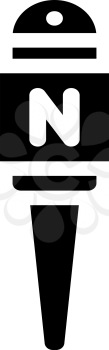 microphone journalist device glyph icon vector. microphone journalist device sign. isolated contour symbol black illustration