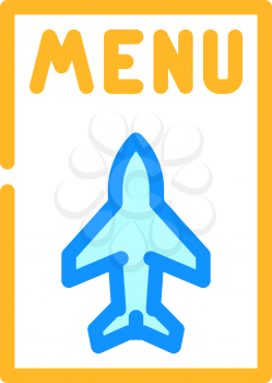 menu airline food color icon vector. menu airline food sign. isolated symbol illustration