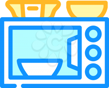 microwave for make airline food hot color icon vector. microwave for make airline food hot sign. isolated symbol illustration