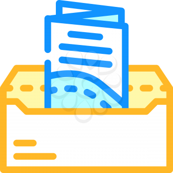 sending booklet in envelope by mail color icon vector. sending booklet in envelope by mail sign. isolated symbol illustration