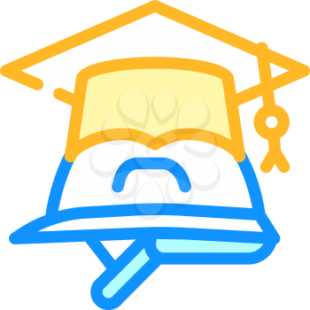 helmet and graduation cap color icon vector. helmet and graduation cap sign. isolated symbol illustration