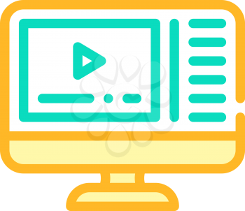 video courses color icon vector. video courses sign. isolated symbol illustration