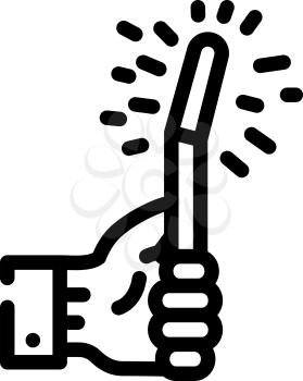 glow stick line icon vector. glow stick sign. isolated contour symbol black illustration