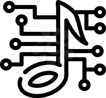 digital music icon line icon vector. digital music icon sign. isolated contour symbol black illustration
