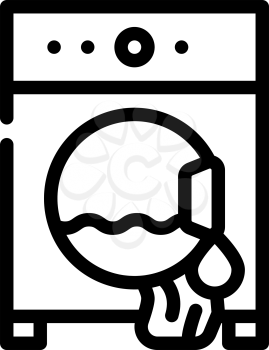 washing machine repair line icon vector. washing machine repair sign. isolated contour symbol black illustration