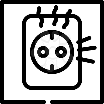 socket repair line icon vector. socket repair sign. isolated contour symbol black illustration