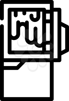 defrosting refrigerator line icon vector. defrosting refrigerator sign. isolated contour symbol black illustration