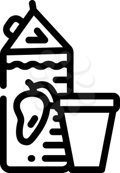 juice mango line icon vector. juice mango sign. isolated contour symbol black illustration