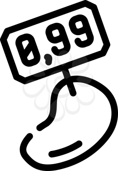 price tag on mango line icon vector. price tag on mango sign. isolated contour symbol black illustration