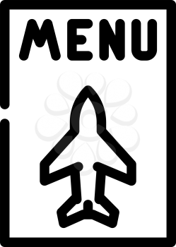 menu airline food line icon vector. menu airline food sign. isolated contour symbol black illustration