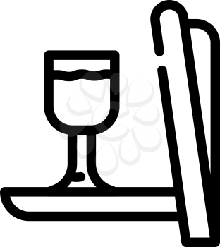 alcohol and airline food line icon vector. alcohol and airline food sign. isolated contour symbol black illustration