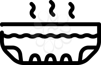 foot bath line icon vector. foot bath sign. isolated contour symbol black illustration