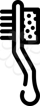brush and callus remover line icon vector. brush and callus remover sign. isolated contour symbol black illustration