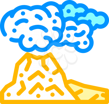 peleus type eruption color icon vector. peleus type eruption sign. isolated symbol illustration