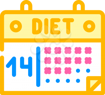 calendar diet color icon vector. calendar diet sign. isolated symbol illustration