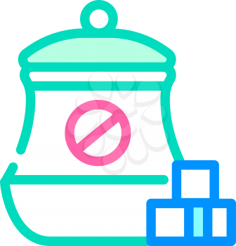 cancel sugar color icon vector. cancel sugar sign. isolated symbol illustration