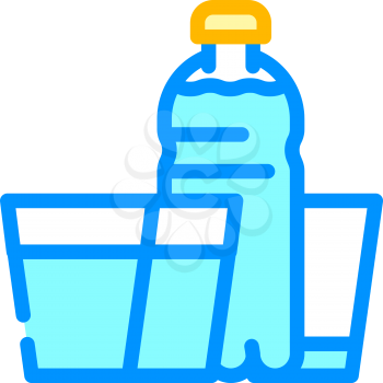 daily water intake color icon vector. daily water intake sign. isolated symbol illustration