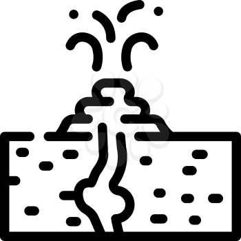 mud volcano line icon vector. mud volcano sign. isolated contour symbol black illustration