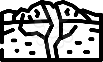 shield volcano line icon vector. shield volcano sign. isolated contour symbol black illustration