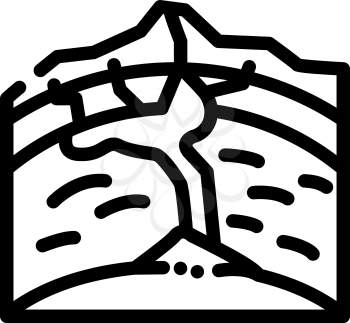 volcano formation process line icon vector. volcano formation process sign. isolated contour symbol black illustration