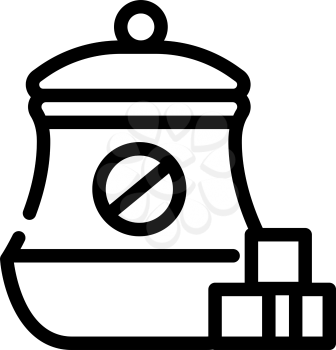 cancel sugar line icon vector. cancel sugar sign. isolated contour symbol black illustration
