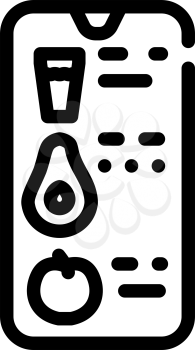 counting eaten app line icon vector. counting eaten app sign. isolated contour symbol black illustration