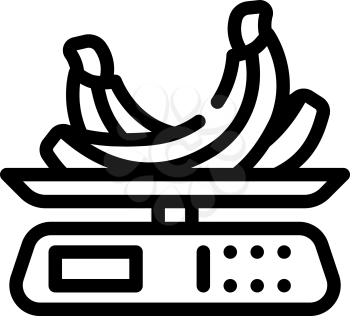 weighing food line icon vector. weighing food sign. isolated contour symbol black illustration