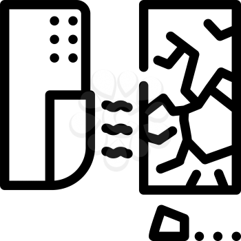 glass break sensor line icon vector. glass break sensor sign. isolated contour symbol black illustration