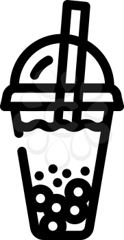 bubble tea line icon vector. bubble tea sign. isolated contour symbol black illustration