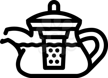teapot for boiling tea line icon vector. teapot for boiling tea sign. isolated contour symbol black illustration