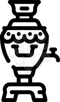 samovar tool for boiling water line icon vector. samovar tool for boiling water sign. isolated contour symbol black illustration