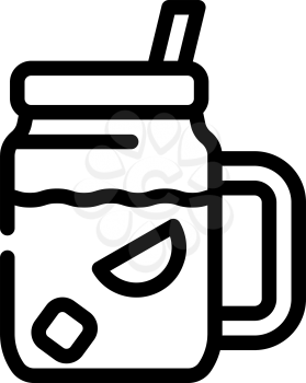 cold tea line icon vector. cold tea sign. isolated contour symbol black illustration