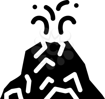 eruption volcano glyph icon vector. eruption volcano sign. isolated contour symbol black illustration