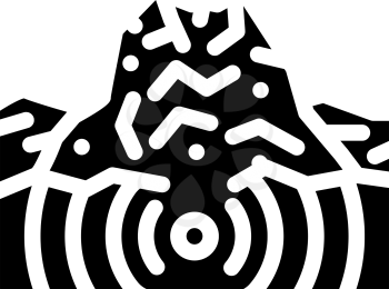 earthquake volcano glyph icon vector. earthquake volcano sign. isolated contour symbol black illustration