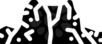 caldera volcano glyph icon vector. caldera volcano sign. isolated contour symbol black illustration