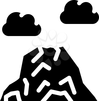 volcano mountain glyph icon vector. volcano mountain sign. isolated contour symbol black illustration