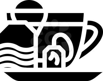 fat burning tea glyph icon vector. fat burning tea sign. isolated contour symbol black illustration