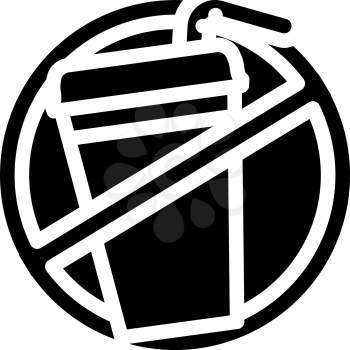 refusal from soda glyph icon vector. refusal from soda sign. isolated contour symbol black illustration