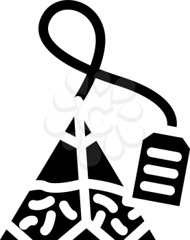 triangular bag tea glyph icon vector. triangular bag tea sign. isolated contour symbol black illustration