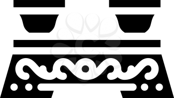 ceremony tea drink table glyph icon vector. ceremony tea drink table sign. isolated contour symbol black illustration