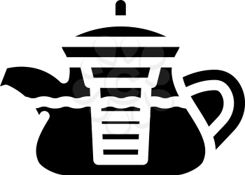 teapot for boiling tea glyph icon vector. teapot for boiling tea sign. isolated contour symbol black illustration